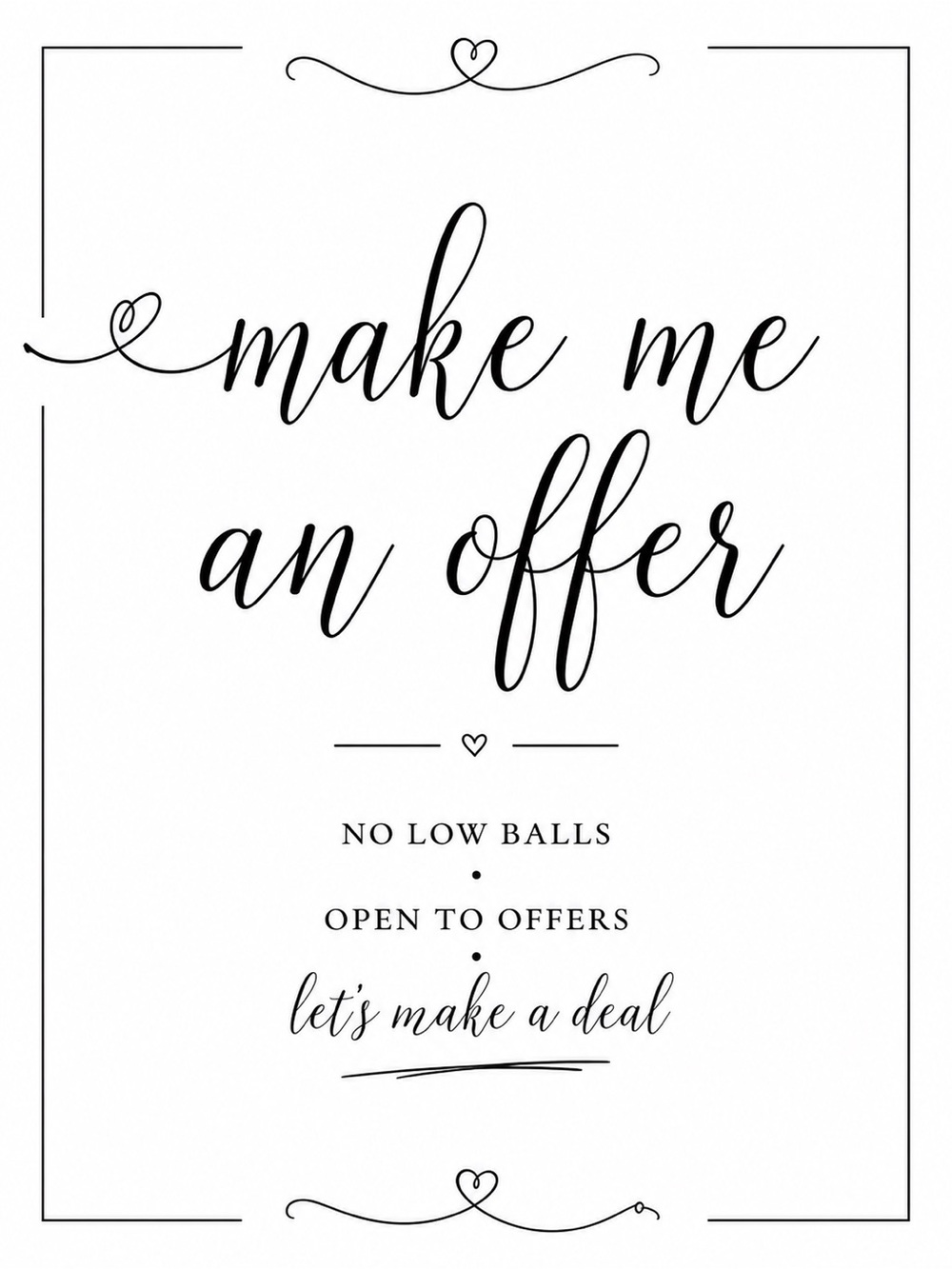 J. Crew Black Script 'Make Me An Offer' Print
